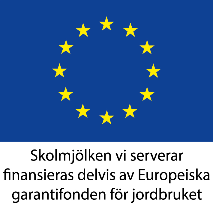 EU-logotyp, Skolmjölken som vi serverar finansieras delvis av Europeiska garantifonden för jordbruket