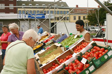 Bild från torghandel i Vänersborg