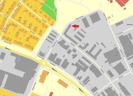 Bilden föreställer en karta över Regementsgatan 31 
